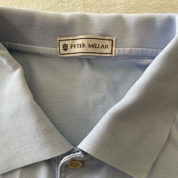 Peter Millar Polo Light Blue Button Up Pelican Hills Sz L Please Read - Picture 11 of 14